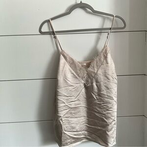 Skies Are Blue Cream Camisole with Ruched Tie Front